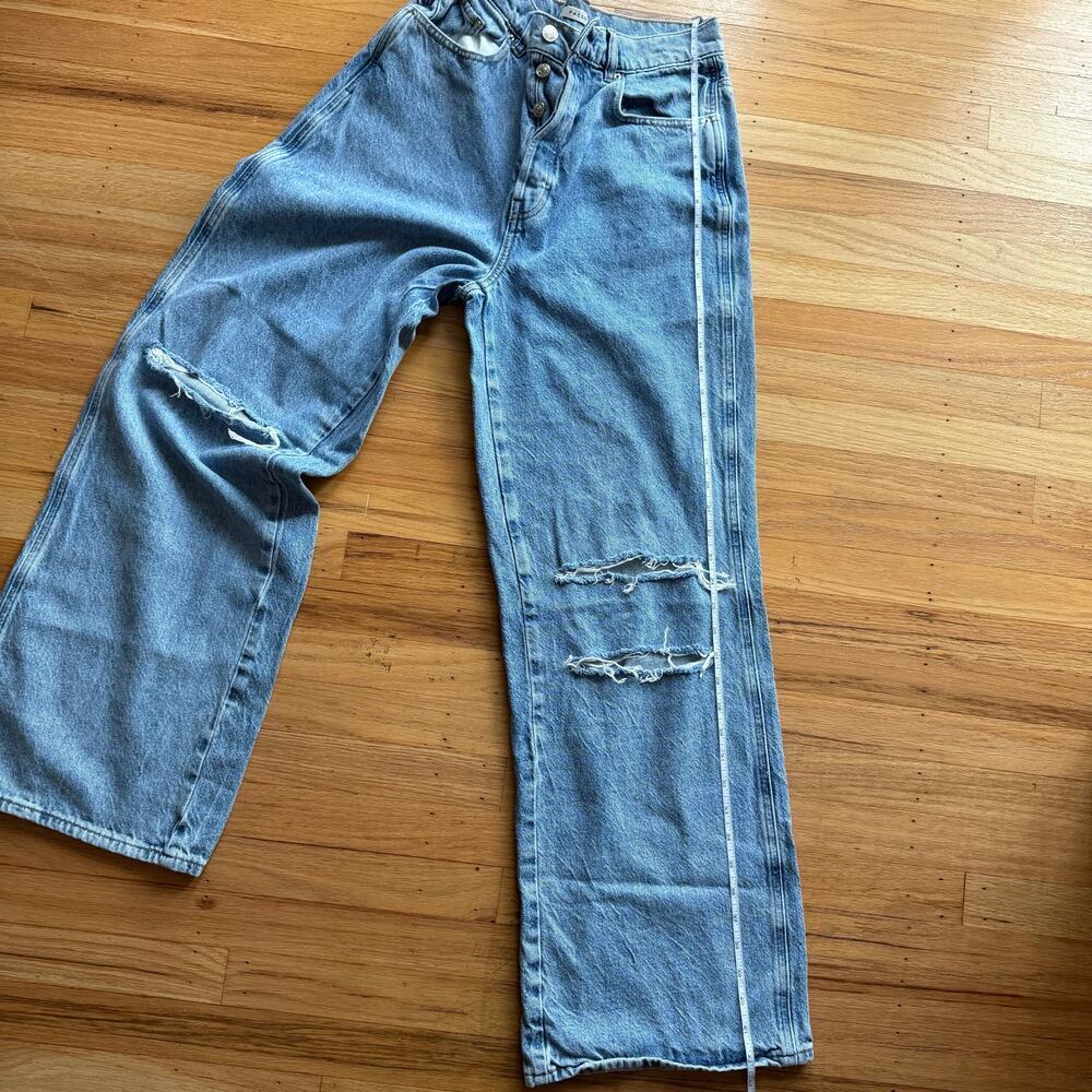 Pacsun Baggy Jean Wide Leg Distressed Denim Size 30 90's Retro High Rise Grunge - Picture 7 of 14